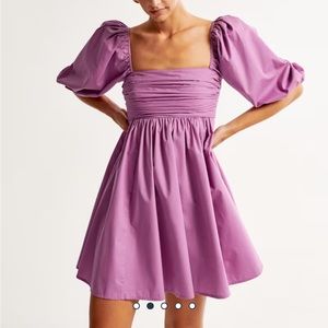 Abercrombie ruched bodice puff sleeve mini dress